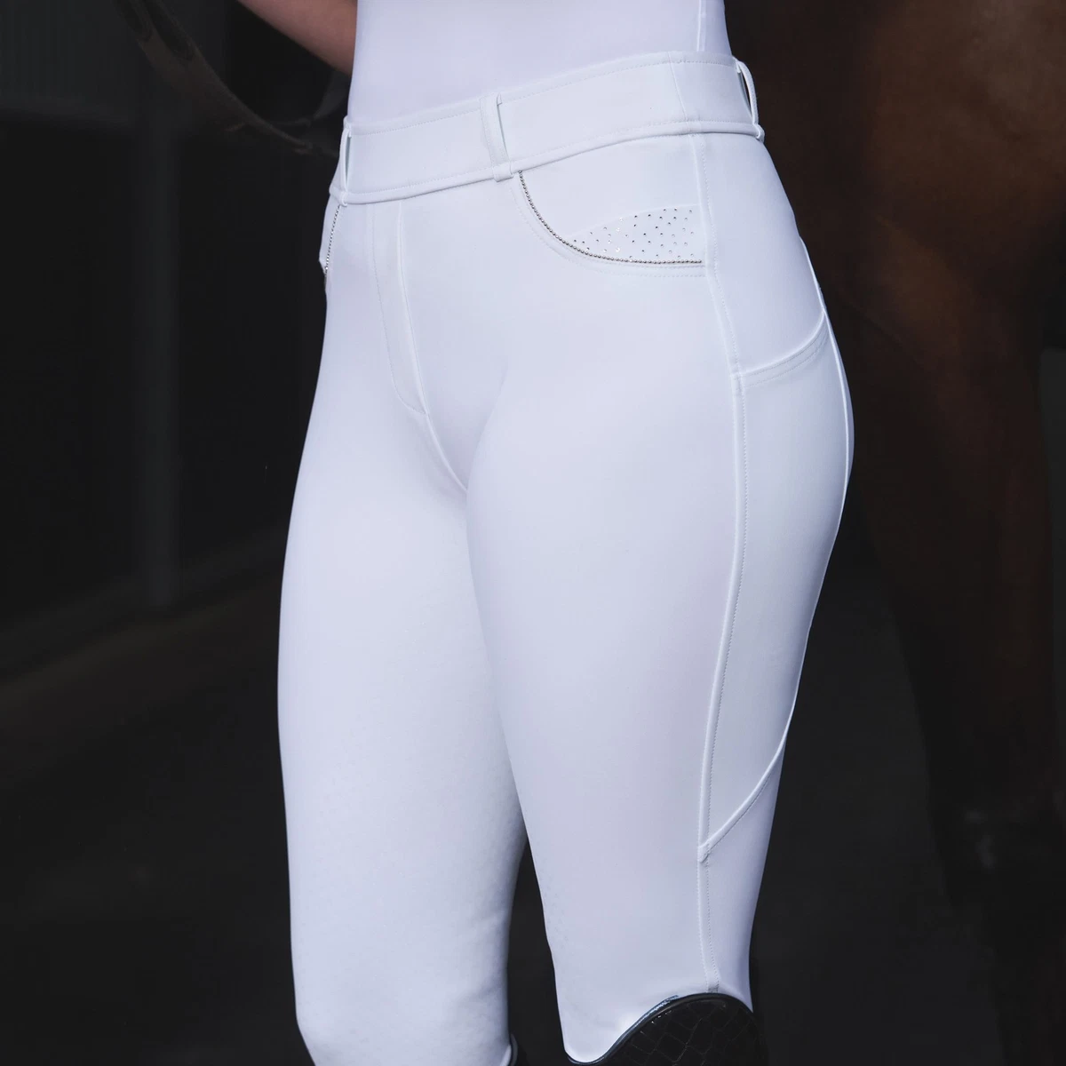 Euro-Star Damen Turnier Reitleggings ESMaxi FullGrip white
