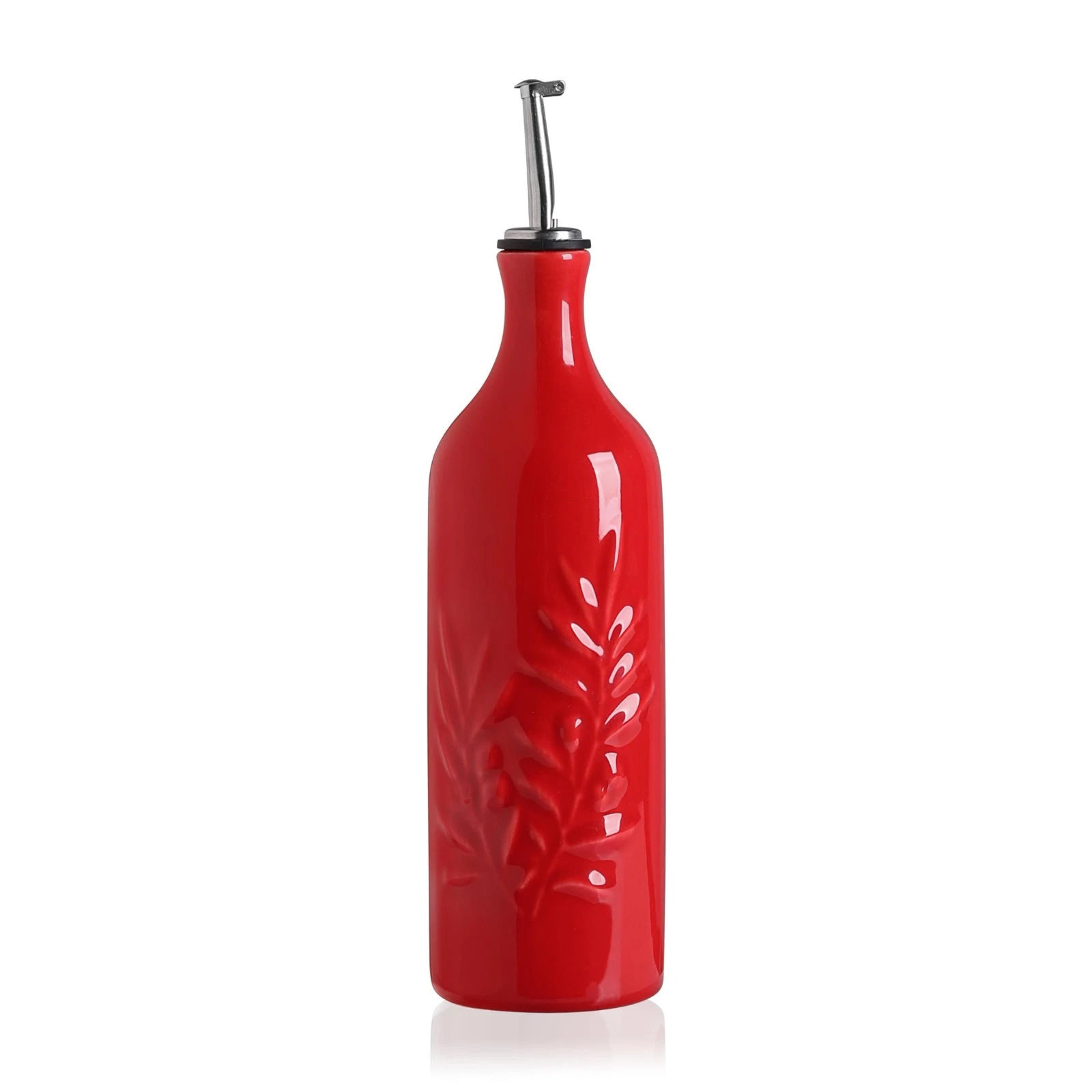 Large Ceramic Olive Oil Dispenser Bottle 24 Oz - Opaque Cruet for Vinegar, Soy S