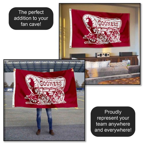 Oklahoma Sooner Logo Flag - Picture 5 of 7