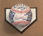 Jorge Posada Signed OML Baseball, VCBC SuperStats, Hand Painted, JSA