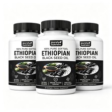 1-3X Ethiopian Black Seed Oil Softgels 4.64% Thymoquinone Gluten-Free 60Capsules