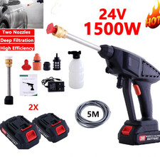 Portable Cordless Car High Pressure Washer Jet Water Wash Cleaner Gun +2 Battery
