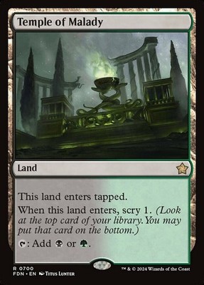 x1 Temple of Malady R MTG Foundations M/NM, English