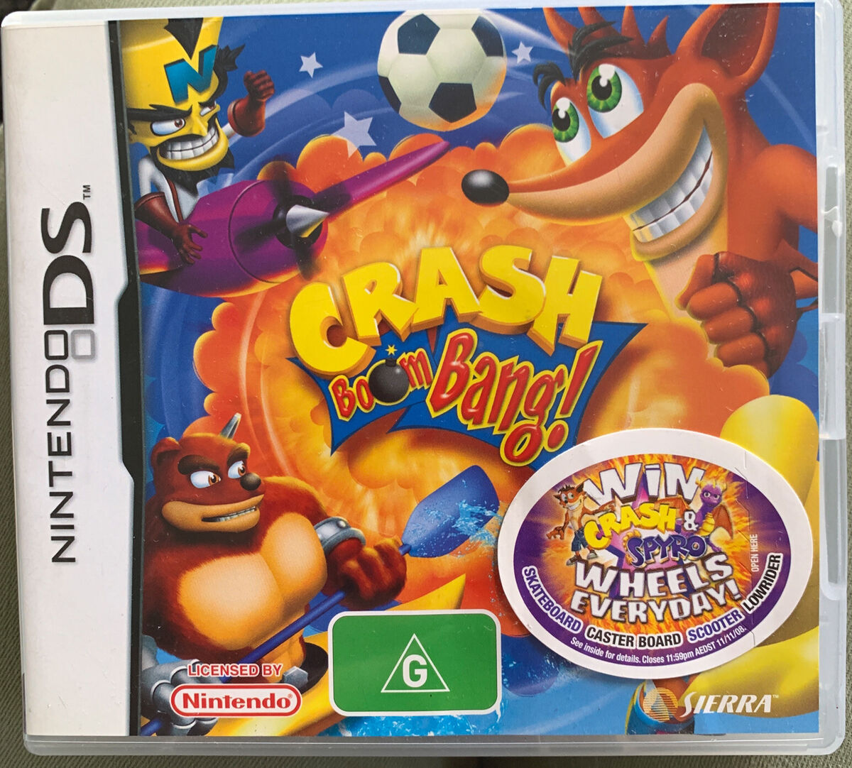 Crash Boom Bang Nintendo DS 3DS Game *Complete* Crash Bandicoot