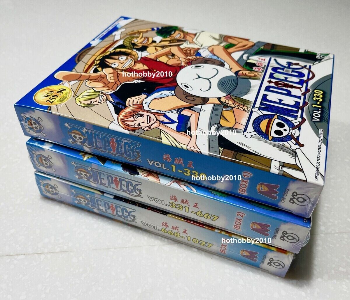 Anime Dvd ONE PIECE VOLUME.331-667 (BOX 2) ENGLISH DUBBED & ALL REGION BOX  SET