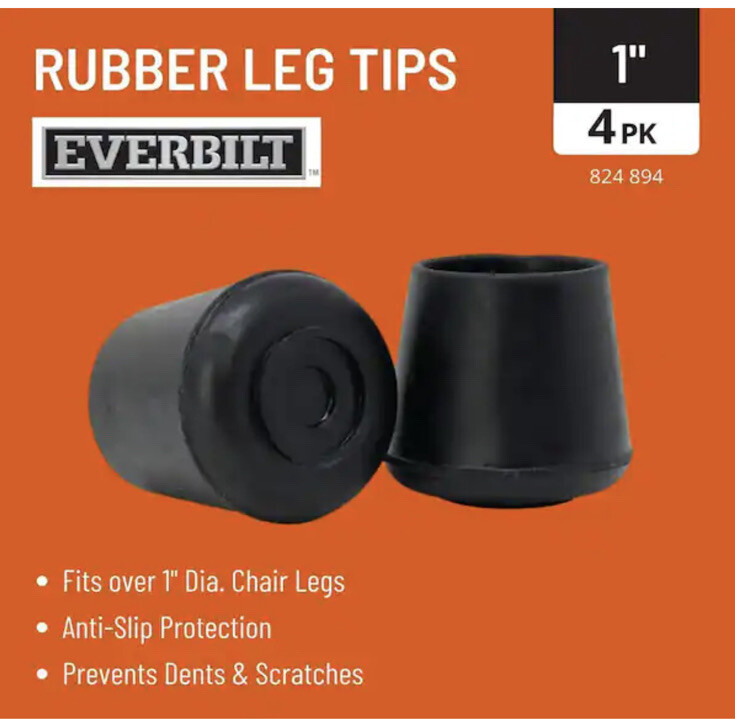 Everbilt 1 In. Black Rubber Leg Tips 49128 for sale online eBay