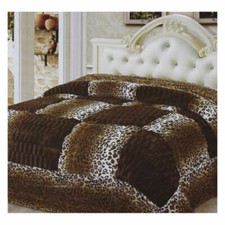 Trapunta Matrimoniale in Pelliccia Leopardata 260 x 260 cm