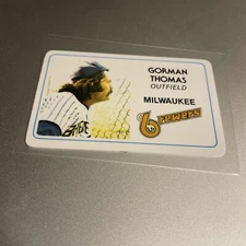 1981 Perma-Graphic Baseball Credit Card Gorman Thomas #20 (PH1)