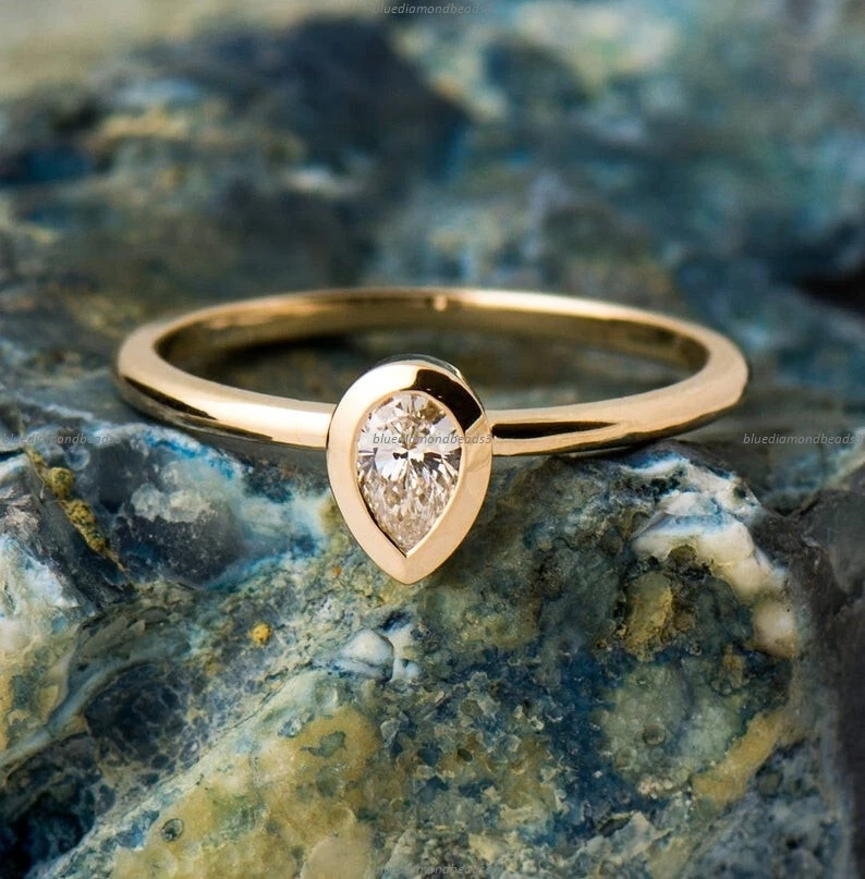 0.2 Ct Diamond Minimal Band Diamond Ring For Girls 14ct Gold eBay