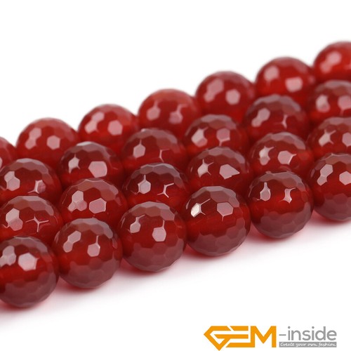Red Agate Natural Gemstone Faceted Round Loose Spacer Beads Strands 15" 6/8/10mm - Foto 14 di 42