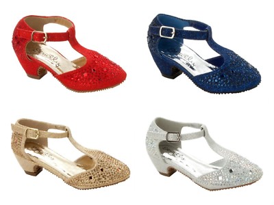 MÄDCHEN GLITZER STRASS EDELSTEIN BRAUTJUNGFER HOCHZEIT AUSGEFALLEN PARTY SANDALEN SCHUHE GRÖSSE