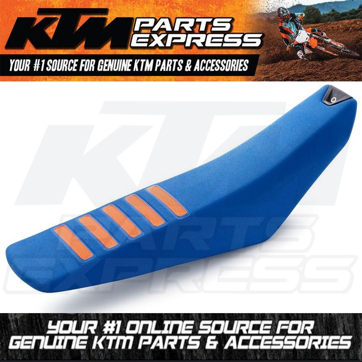 NEW OEM KTM BLUE/ORANGE SEAT 125 150 250 300 350 450 500 23/24