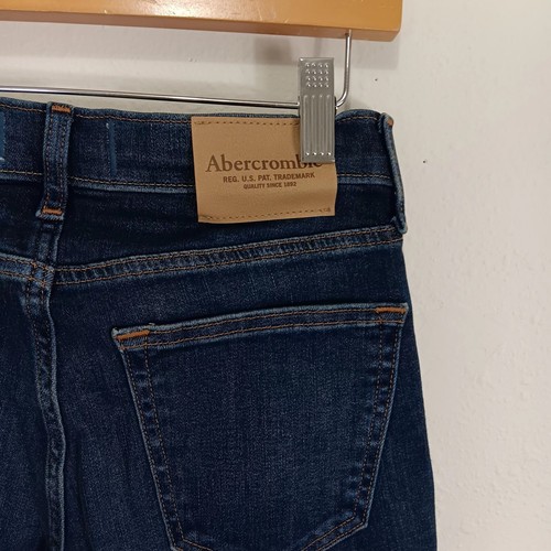abercrombie kids boy's 11/12 long dark wash blue skinny denim jeans NWT - Picture 5 of 6