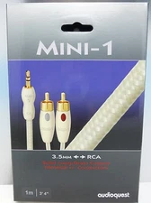 Audioquest Mini-1  3.5mm to RCA iPod Audio Interconnect Cable 1 meter 