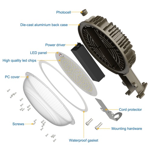 LED Barn Light 50W 100W 120 Watts 5000k Daylight Dusk To Dawn Yard Security Lamp - Picture 4 of 16