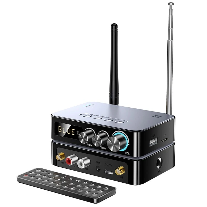 BT5.1 Audio Adapter, Hi-Res FLAC/APE, USB/TF/RCA, FM,Karaoke Mic, NFC,Portable - Image 3 of 4