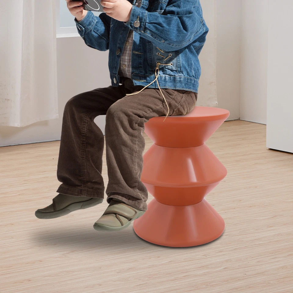 Orange Round Side Table Indoor PET End Table 36*45cm Floor-Standing Side Table - Image 4 of 4