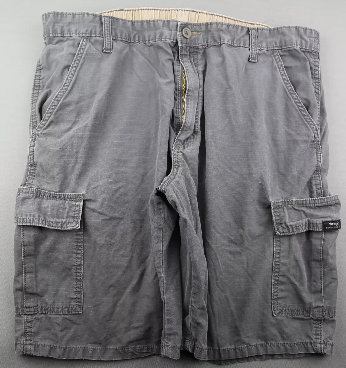 Men s Wrangler Outdoors Ripstop Cargo Shorts Elastic Waistband