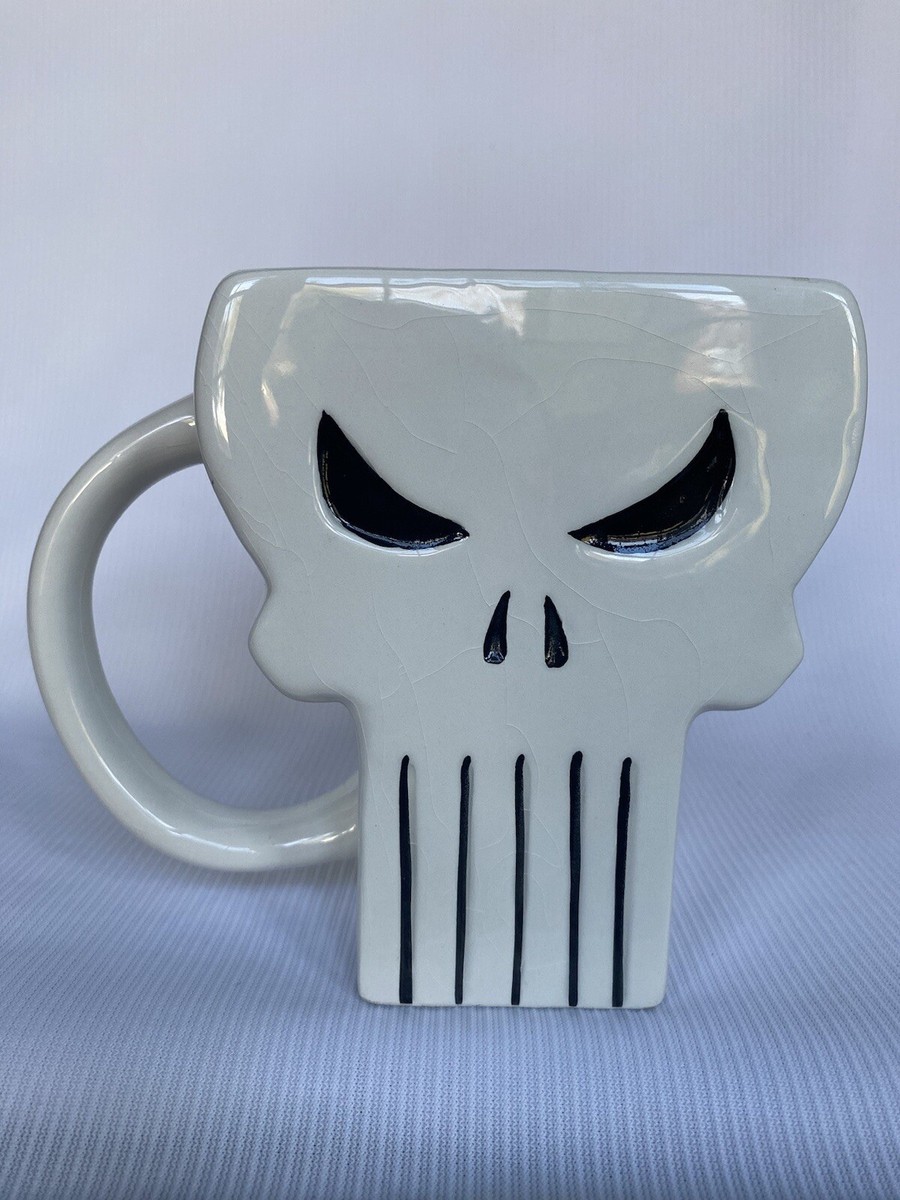 Marvel's The Punisher Skull Symbol Molded Mug 5" Authentic Ceramic 20oz  Large