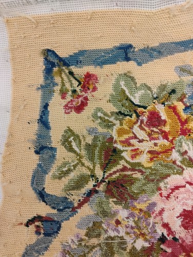 Ehrman Completed Tapestry Aubusson Roses cushion front Seat cover - Picture 5 of 5