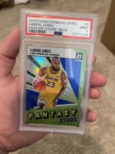 2018 PANINI DONRUSS OPTIC LeBRON JAMES FANTASY STARS - BLUE /85 PSA 9 POP 6