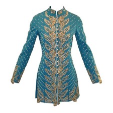 Nwt Cruise 2008 John Galliano Christian Dior Runway Blue Beaded Indian Jacket 38