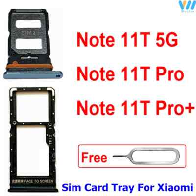 Tiroir SIM Xiaomi 11T Tiroir Support Carte SIM Double Pour Xiaomi Mi 11T / 11T Pro 5G - Noir, Remplacement, Marque Générique Support Telephone Moto
