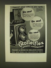 1934 Rollei Rolleiflex Camera Ad - in French - L'appareil miroir reflex le plus