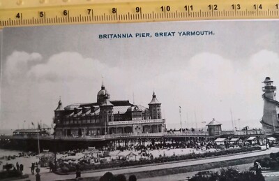 Vintage alte Geschichte Foto Postkarte BRITTANIA PIER Great Yarmouth Meer 