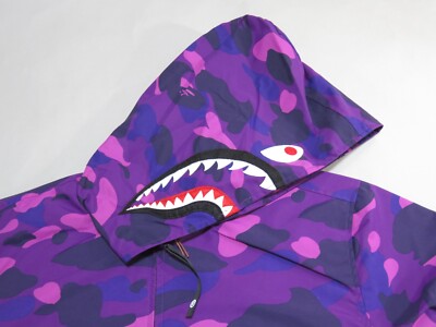 24049 bape color camo shark hoodie jacket purple M | eBay