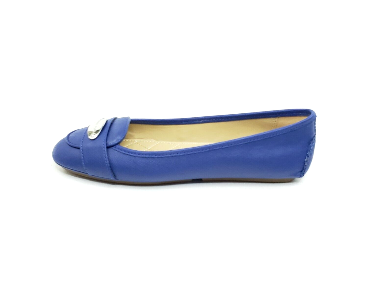 Michael Kors MK Plate Moccasin Flat Shoes Cobalt Blue Womens US 7M