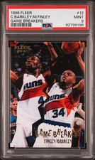 1996 FLEER CHARLES BARKLEY & MICHAEL FINLEY GAME BREAKERS *GRADED PSA MINT 9!