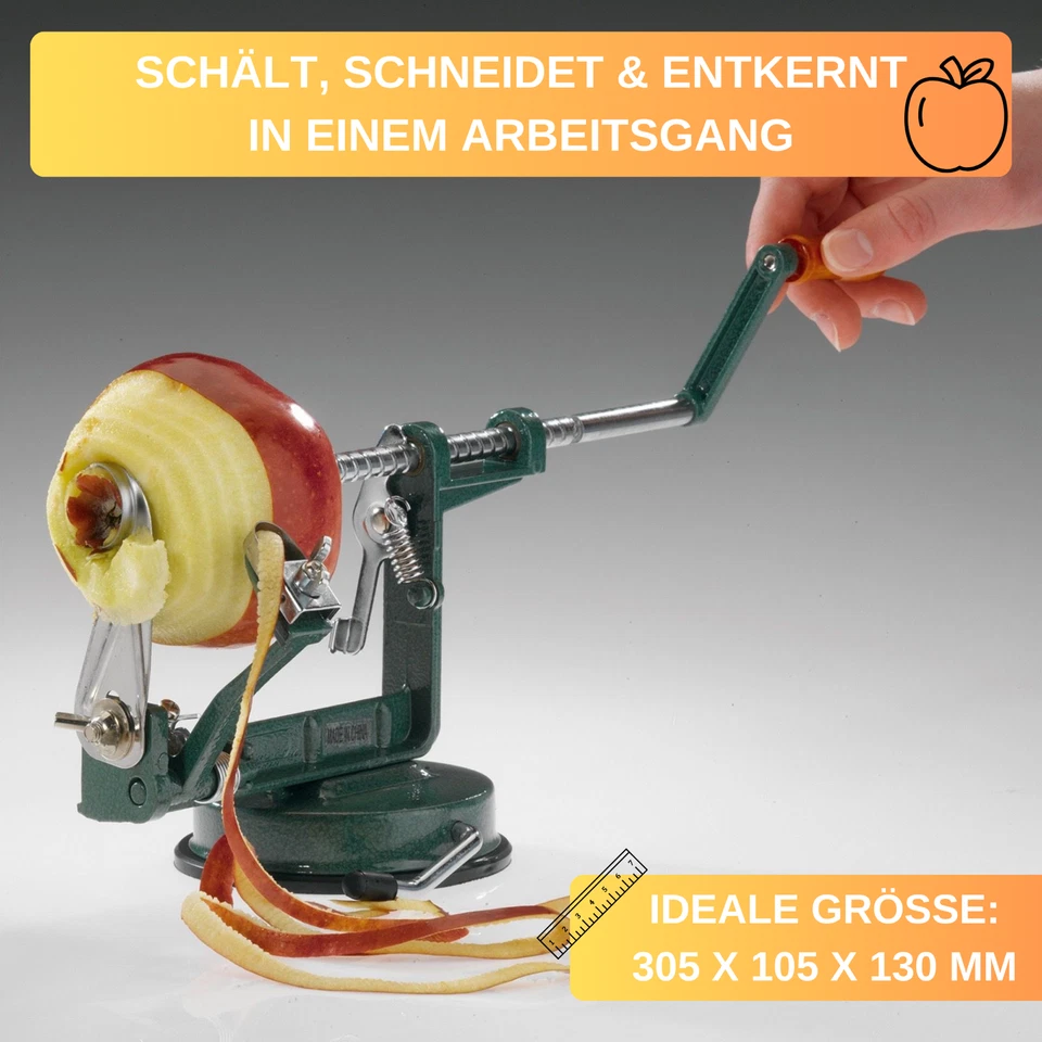 Thiru Apfelschäler Apfeltraum Premium aus rostfreiem Edelstahl mit Kurbel - Bild 4 von 4