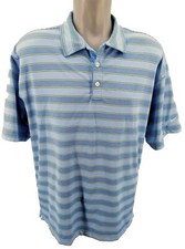 Nike Golf Performance Dri-Fit UV Polo Shirt Men's Size Large Blue Striped Nice