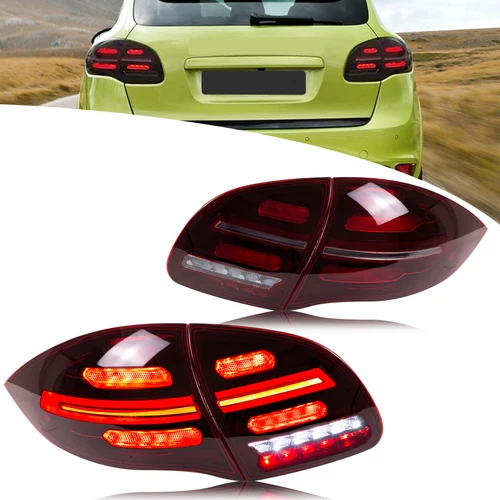 Red LED Sequential Tail Lights Lamps For Porsche Cayenne 2011-2014 Left & Right - Picture 1 of 16
