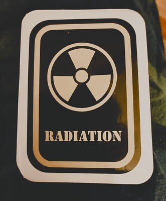 Small Helmet Decal sticker Radiation nuclear power warning