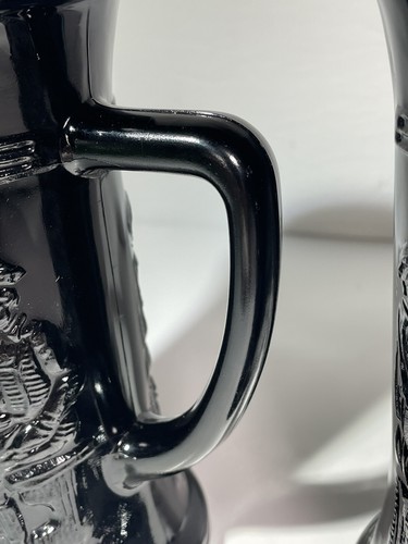 VTG Indiana Black Glass Tiara Tavern Pub German Set Of 2 Beer Stein Mug Tankard - Picture 6 of 20