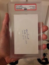 MEL PARNELL BOSTON RED SOX SIGNED INDEX CARD W MULTIPLE INSCRIPTIONS PSA SLABBED