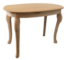 TAVOLINO OVALE SALOTTO IN LEGNO GREZZO DA VERNICIARE, DECOUPAGE