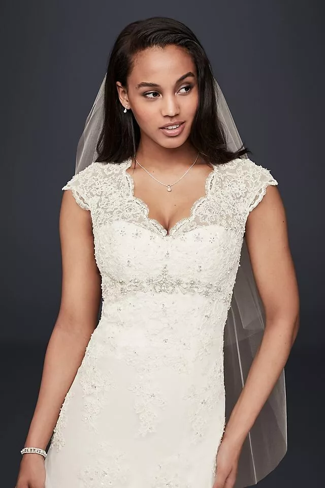 David's bridal short sleeve hotsell wedding dress