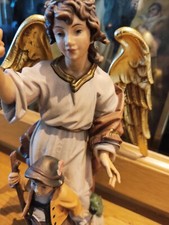 Engel geschnitzt Holz Krippenfigur Südtirol Schnitzerei Barock 20 Holzfigur 