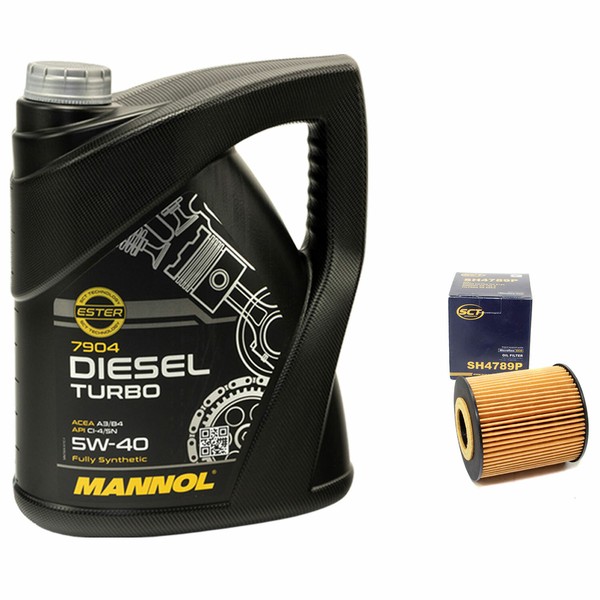 MotoröL Set 5W40 Diesel Turbo 5 Liter + ÖLfilter SH4789P FüR Bmw 7Er 3Er Touring-image
