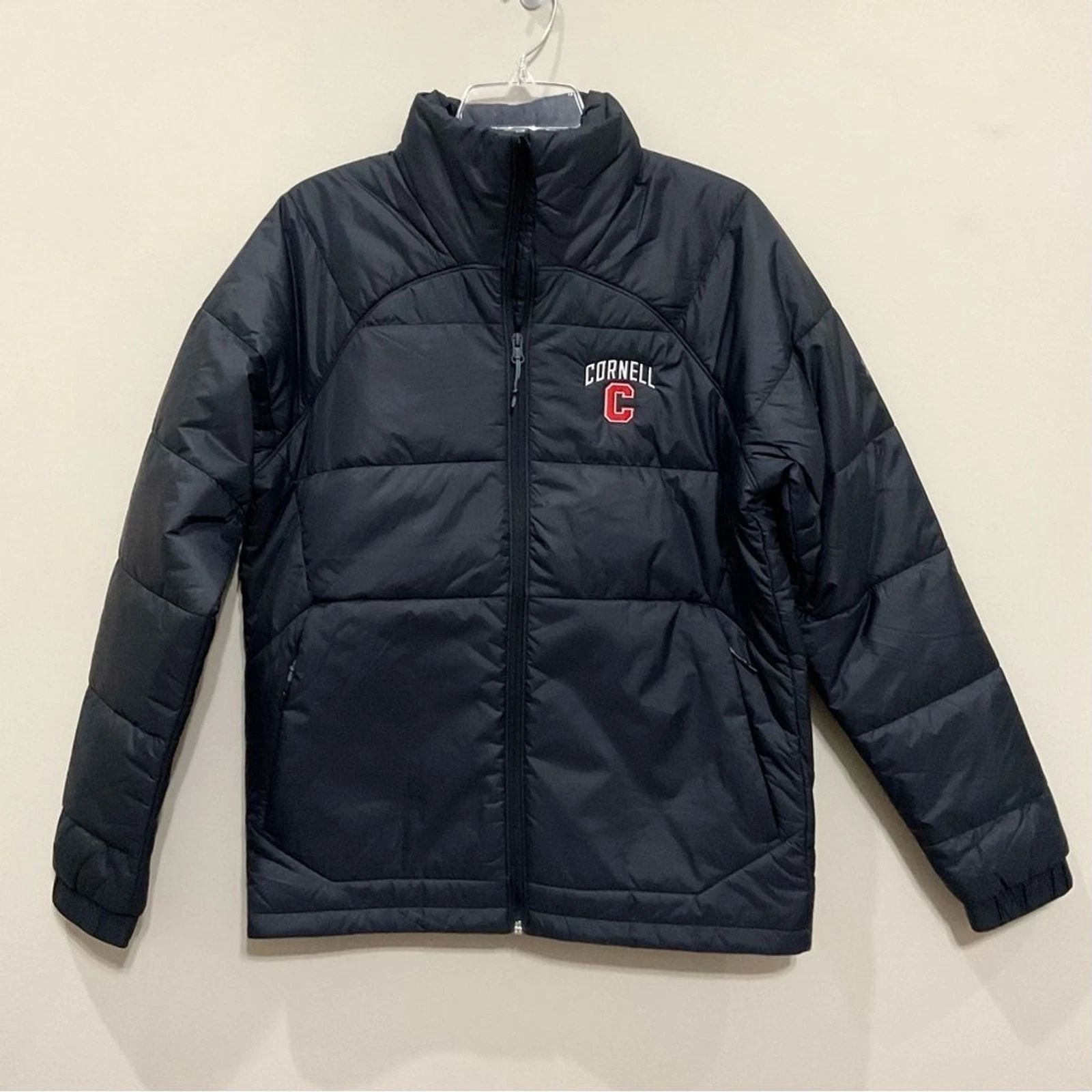 Cornell Black Puffer Jacket Coat Under Armour Zip Front Insulated SZ Small NWT