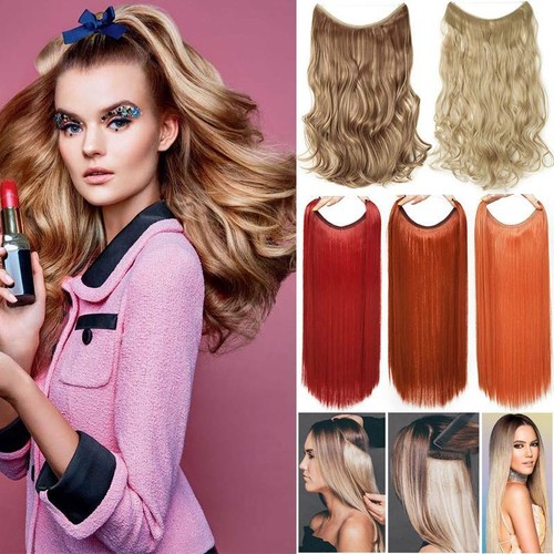 Secret Wire In REAL As Human Hair Extensions Hidden Wire Wrap Band Curly Ombre - Picture 9 of 36