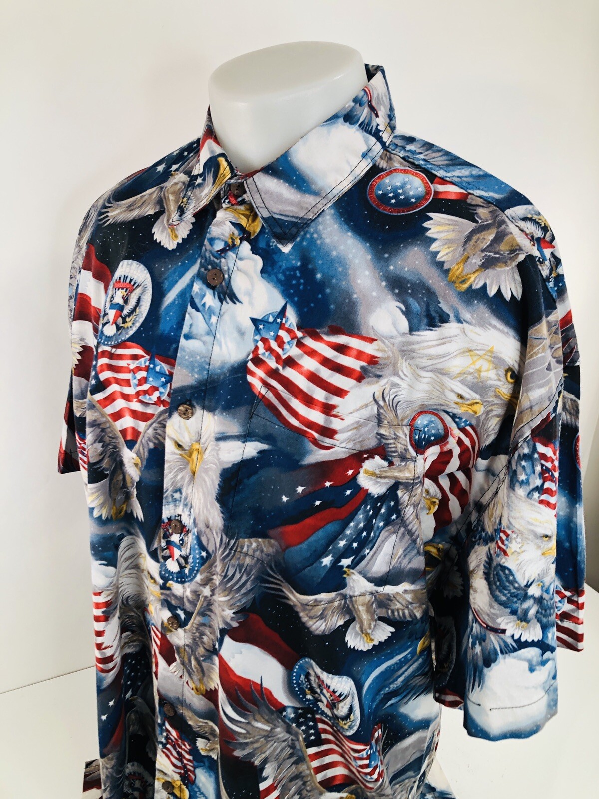 Rare HIGH SEAS TRADING ‘Merica USA FLAG AMERICAN EAGLE - 4th of July 3XL Shirt image 5