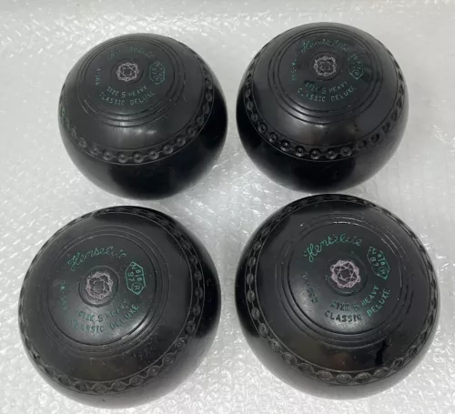Henselite Classic Deluxe Size 5 Heavy Lawn Bowls Black