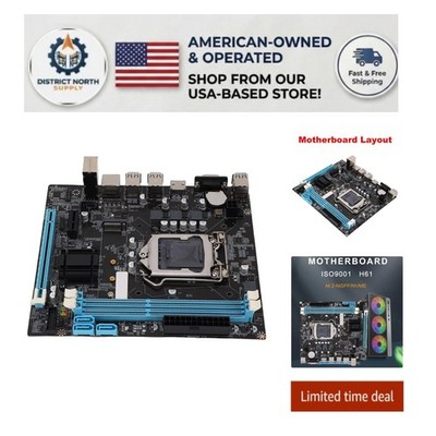 H61 Express Motherboard: Supports i3/i5/i7, M.2 NVMe, 6 USB Ports, 100Mbps LAN