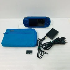 SONY PSP-3000 Vibrant Blue Handheld Console Tested Working AC Adapter Included
