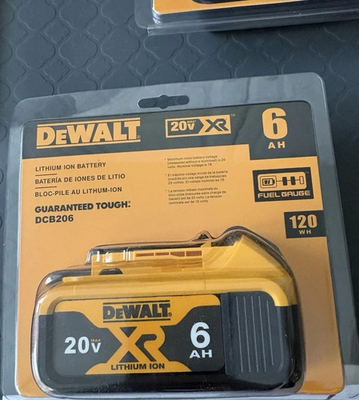 #ad DEWALT DCB206 20V 6Ah XR Lithium Ion Battery $60.00