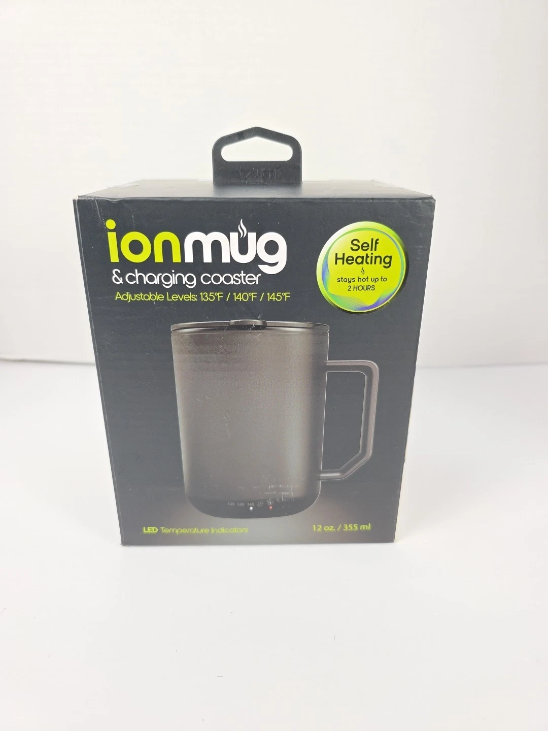 IonMug Self Heating Mug with Charging Coaster LED Temperature Indicator 12oz